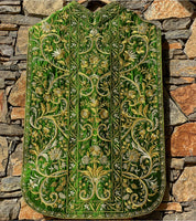 Italianate Green  Silk Embroidered Set - Sacra Domus Aurea