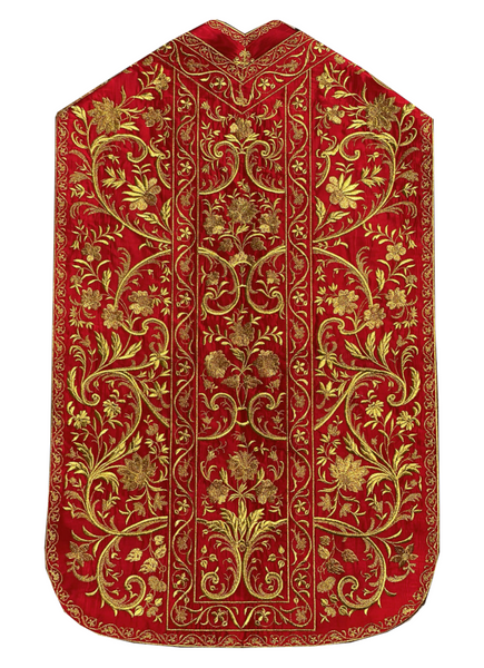 Roman Red Silk Moire Set - Sacra Domus Aurea
