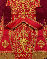 Roman Red Silk Moire Set - Sacra Domus Aurea