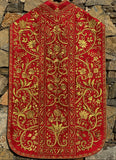 Roman Red Silk Moire Set - Sacra Domus Aurea