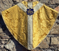 Gold Silk Semi-Gothic with Embroidered IHS - Sacra Domus Aurea