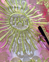 Italianate Rose Silk Embroidered Set - Sacra Domus Aurea