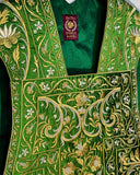 Italianate Green  Silk Embroidered Set - Sacra Domus Aurea