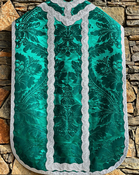 Green Silk Roman Low Mass Set - Sacra Domus Aurea