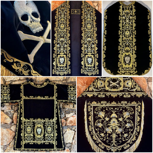 Memento Mori Embroidered Solemn Set - Sacra Domus Aurea