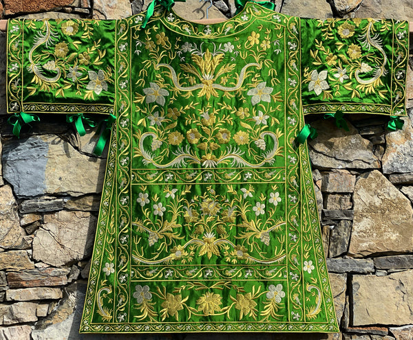 Italianate Green Embroidered Dalmatic - Sacra Domus Aurea