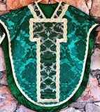 Green Silk Damasks Solemn Set - Sacra Domus Aurea