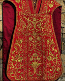 Roman Red Silk Moire Set - Sacra Domus Aurea