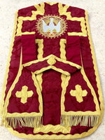 Bordeaux Silk French Chasuble - Sacra Domus Aurea