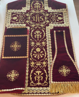 French XIX Embroidered Set - Sacra Domus Aurea